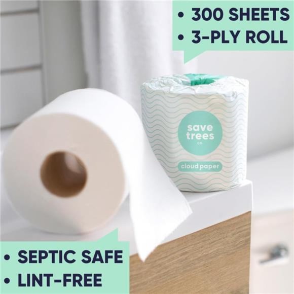 Bamboo Toilet Paper - 24 Rolls Of Eco Friendly Septic Safe Organic Toilet Paper - Picture 1 of 7